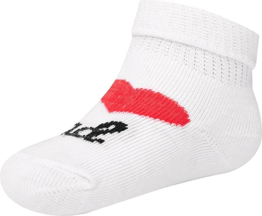 Çorape bebe pambuku NEW BABY I Love Mum and Dad madhësi 62 (3-6 muaj), të bardha