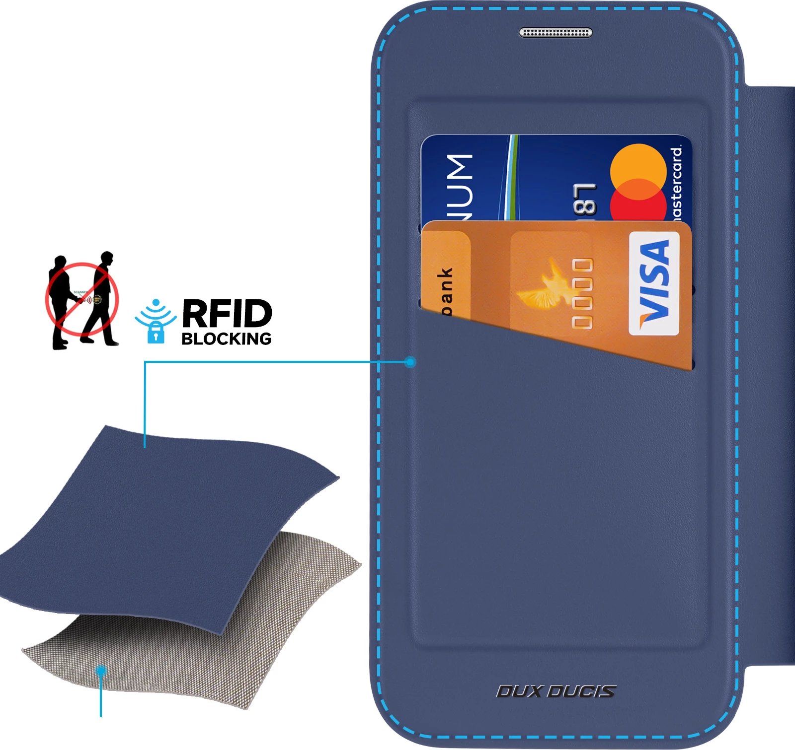 Mbështjellës Dux Ducis Skin X Pro për iPhone 16 Pro Max, MagSafe, me kapak, Kaltër