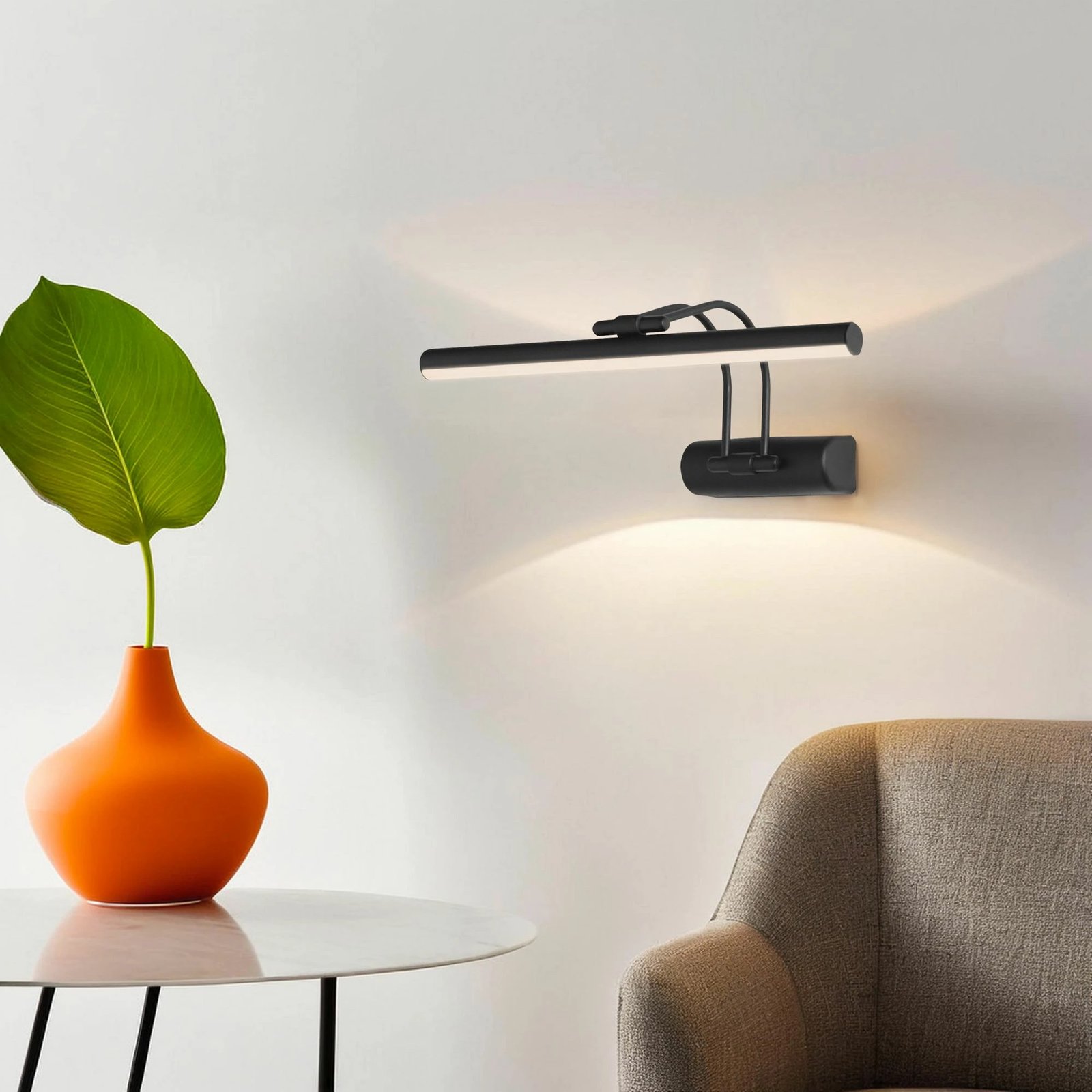 Llambë muri Opviq, Flüt, 50cm, LED, e zezë