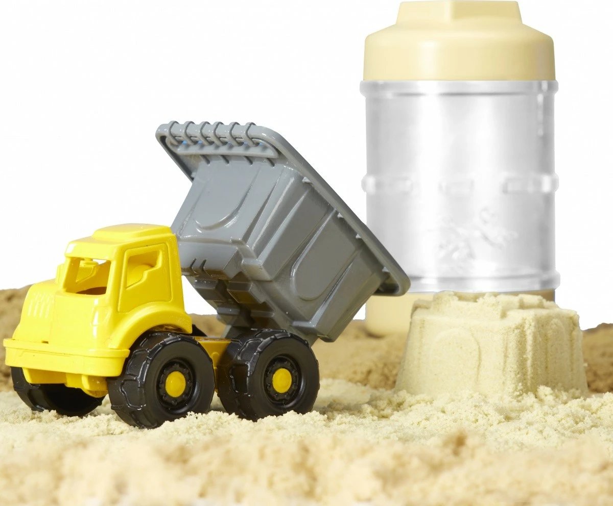 Set lodrash me rërë kinetike MGA Wonder Factory Never Dry Sand Trucks, Dumper Truck, plastikë