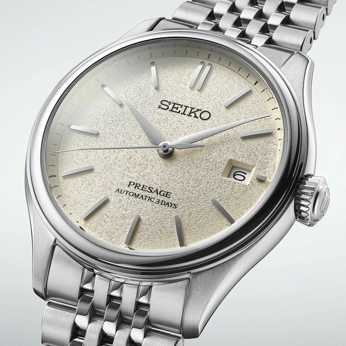 Orë dore SEIKO SPB463J1 për meshkuj, e argjendtë