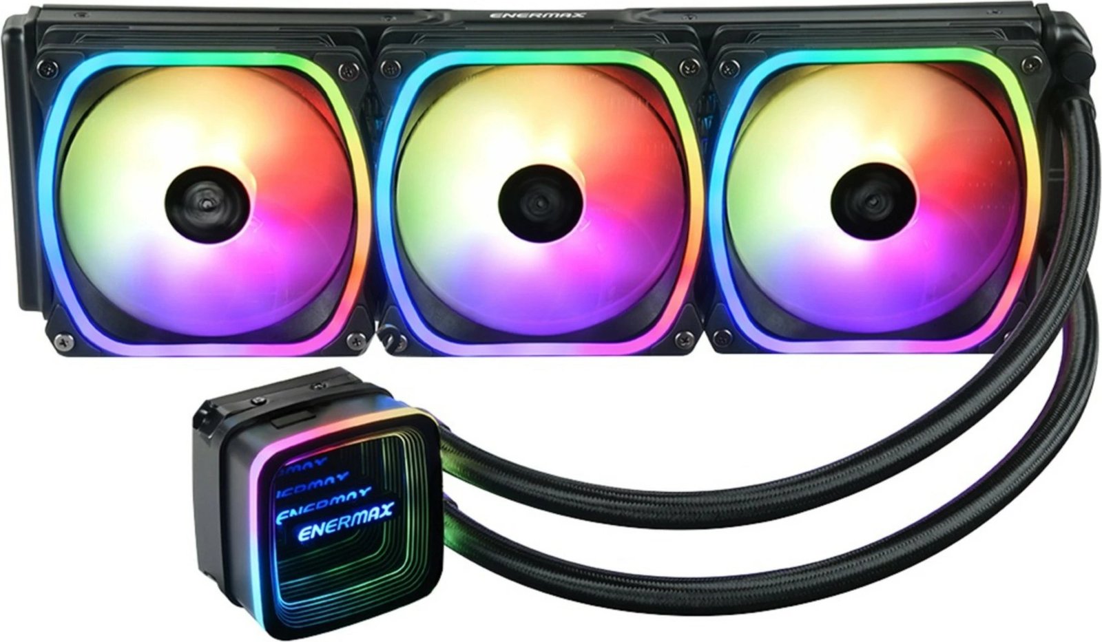 Ftohës uji Enermax Aquafusion ADV ELC-AQFA360-SQA, 360mm, 3x120mm, ARGB, i zi