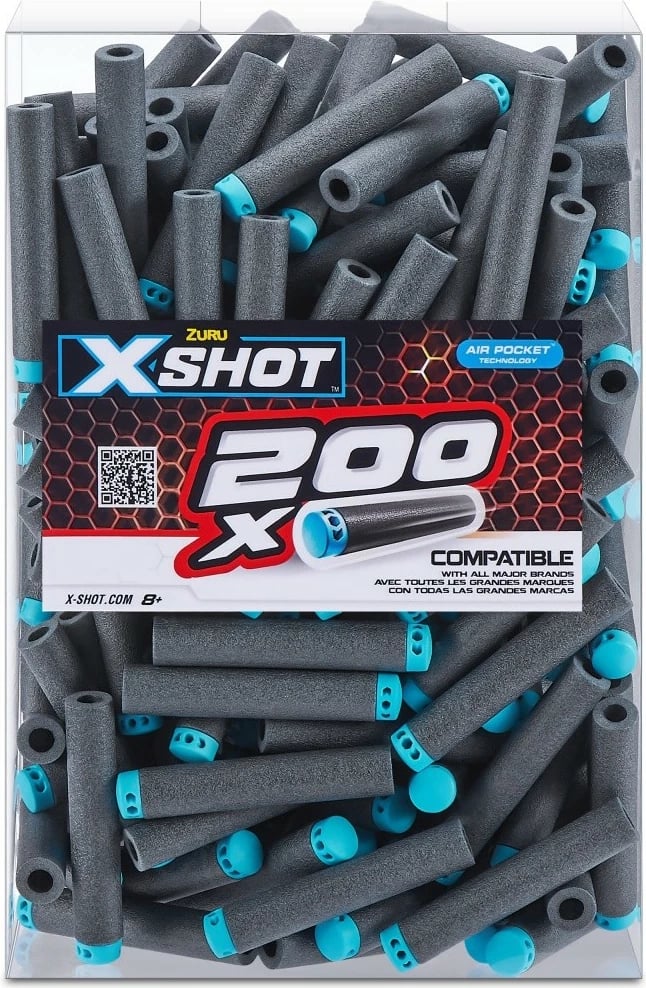 Shigjeta lodër ZURU X-Shot Excel, 200 copë, Gri/Azuri, për blaster