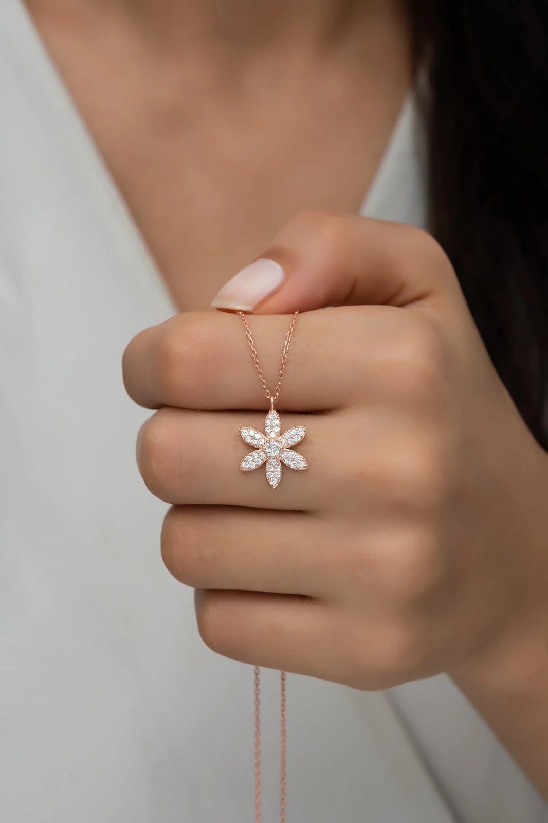 Qafore argjendi Jumeon, ngjyrë rozë e bardhë, NRZ99618