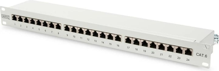Patch panel Digitus DN-91624S, 24 porta, CAT 6, 19", Gri
