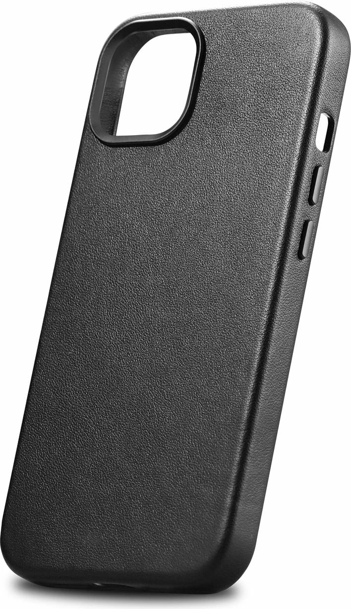 Mbështjellës iCarer për iPhone 14, lëkurë, MagSafe, i zi