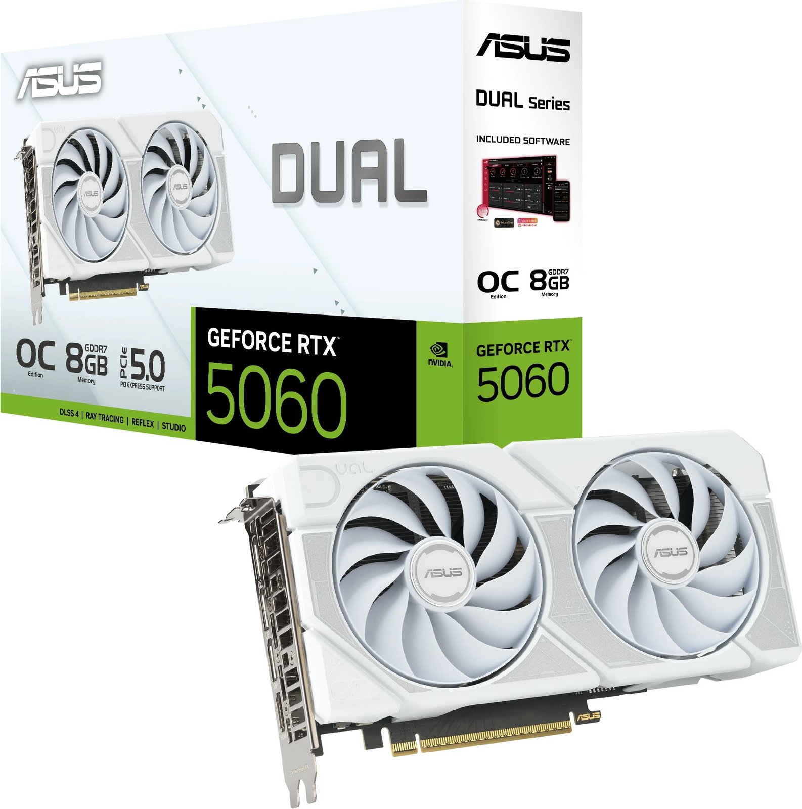 Kartelë grafike ASUS RTX5060 8GB GDDR7 e bardhë Kartelë grafike ASUS RTX5060 8GB GDDR7 e bardhë