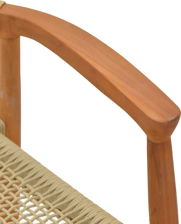 Karrige kopshti Ganny, dru tik dhe litar poliestër, ngjyrë natyrale, 61x58x71cm