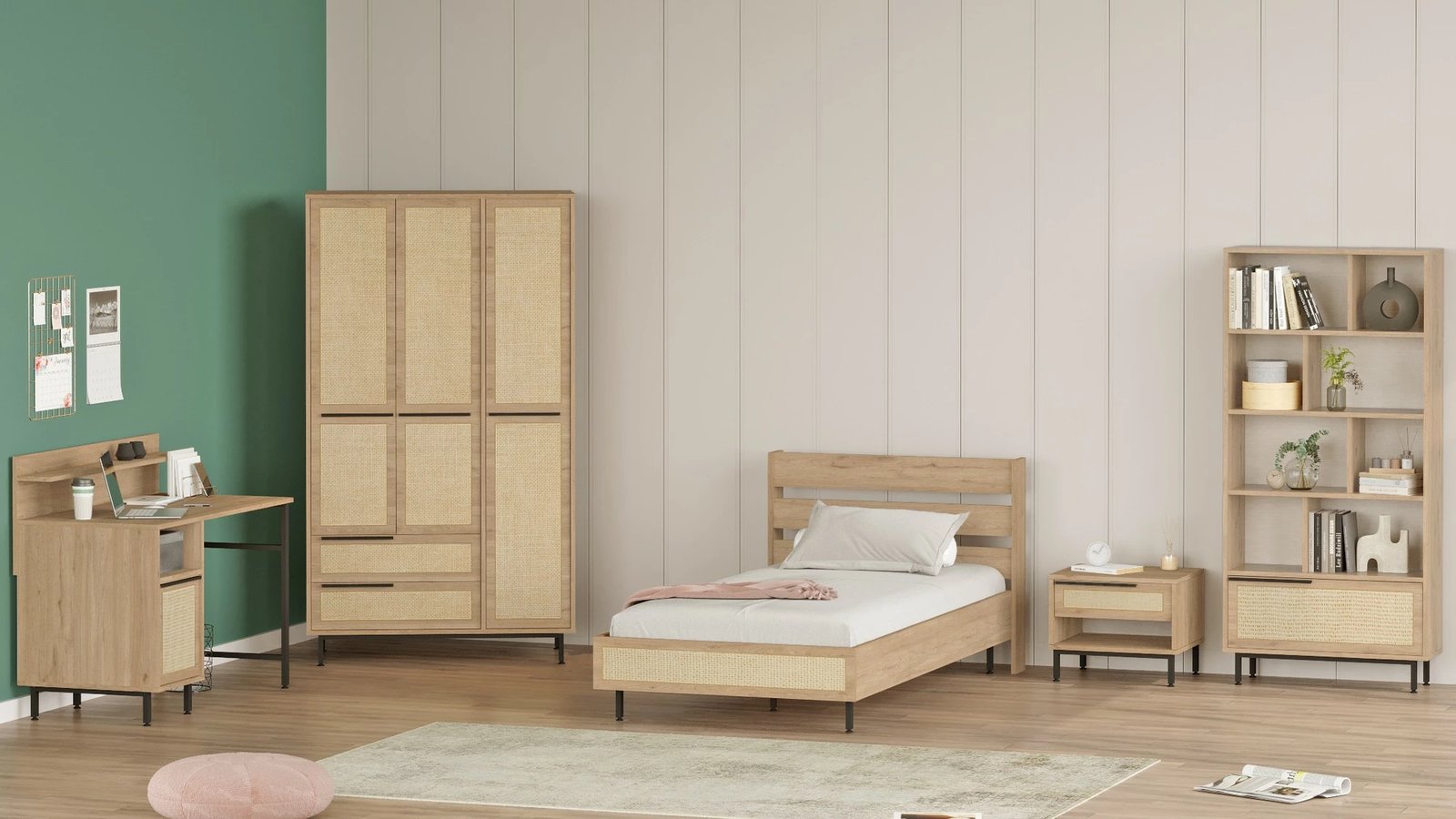 Set dhome rinore Skye Decor, ngjyrë lisi, ON25-SU