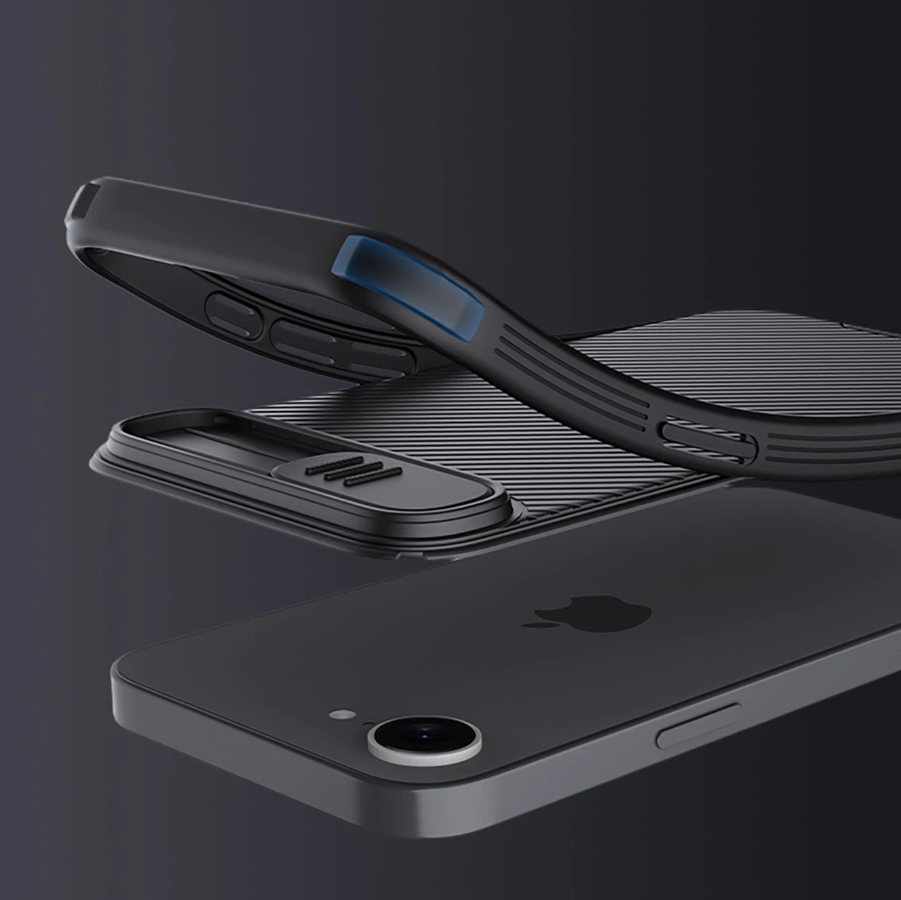 Mbështjellës Nillkin CamShield Pro Magnetic për iPhone 16e, i zi
