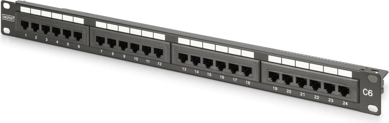 Patchpanel Digitus 24-port Cat6, 1U, i zi