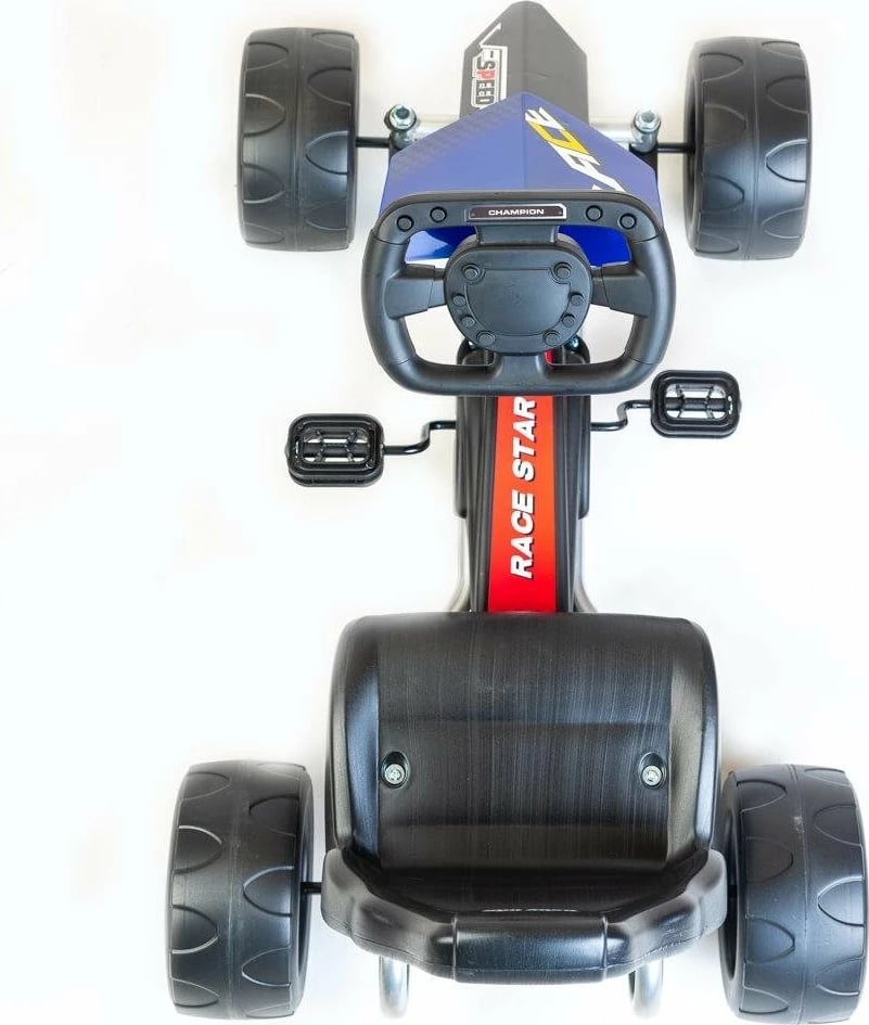 Go-kart me pedale, Baby Mix, Speedy, konstruksion metalik i lehtë, rrota plastike Ø30 cm, marsh përpara/mbrapa me zinxhir, për moshat 3-8 vjeç, e kuqe