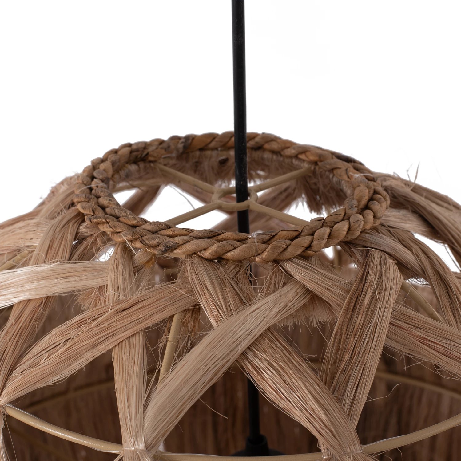 Llambë varëse tavani sferike me fibra abaka natyrale 44x44x46-80Hcm.FH7779 Llambë varëse tavani sferike me fibra abaka natyrale 44x44x46-80Hcm.FH7779