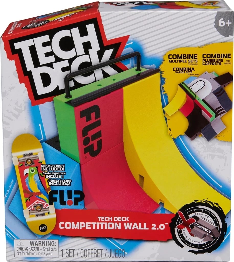 Set rampash Tech Deck Competition Wall 2.0 X-Connect Park Creator, me fingerboard ekskluziv, shumëngjyrësh