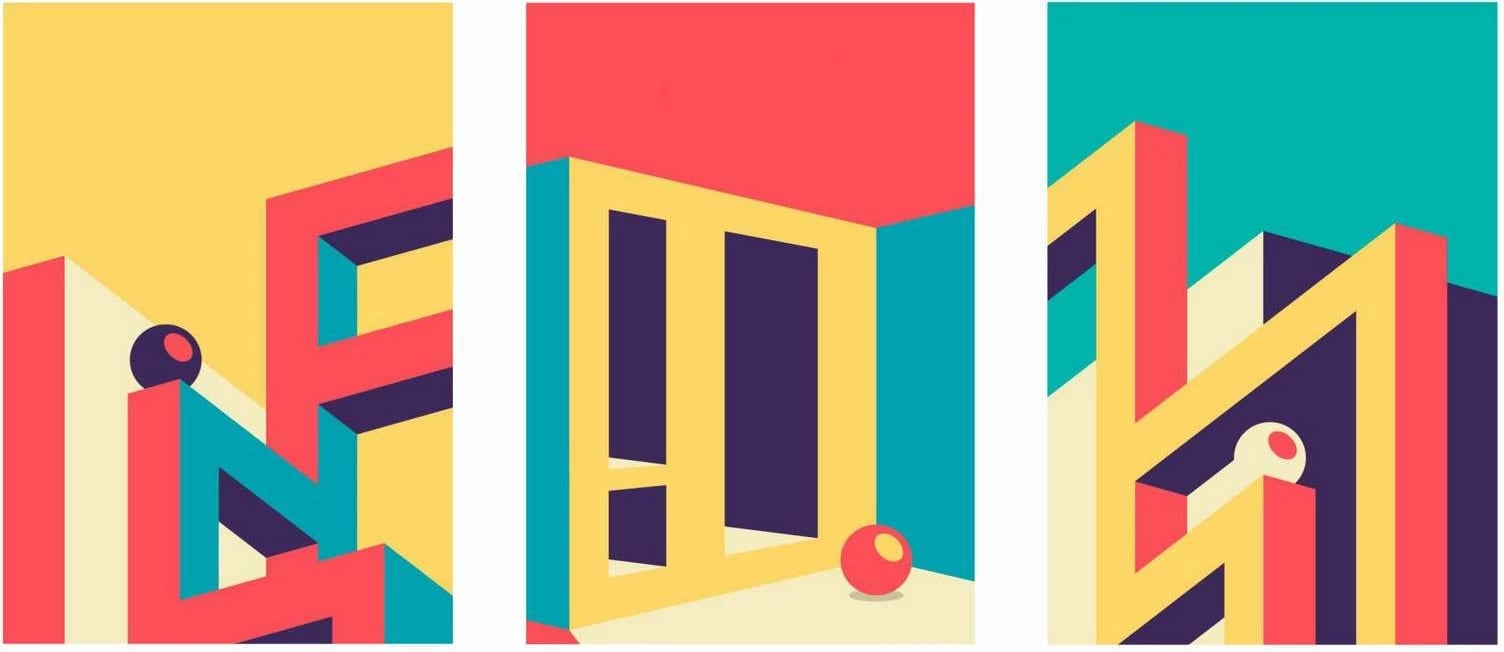 Set pikturash dekorative me kornizë MDF, shumëngjyrëshe, Wallity, Mp3-00104, 40x50cm (3 copë)