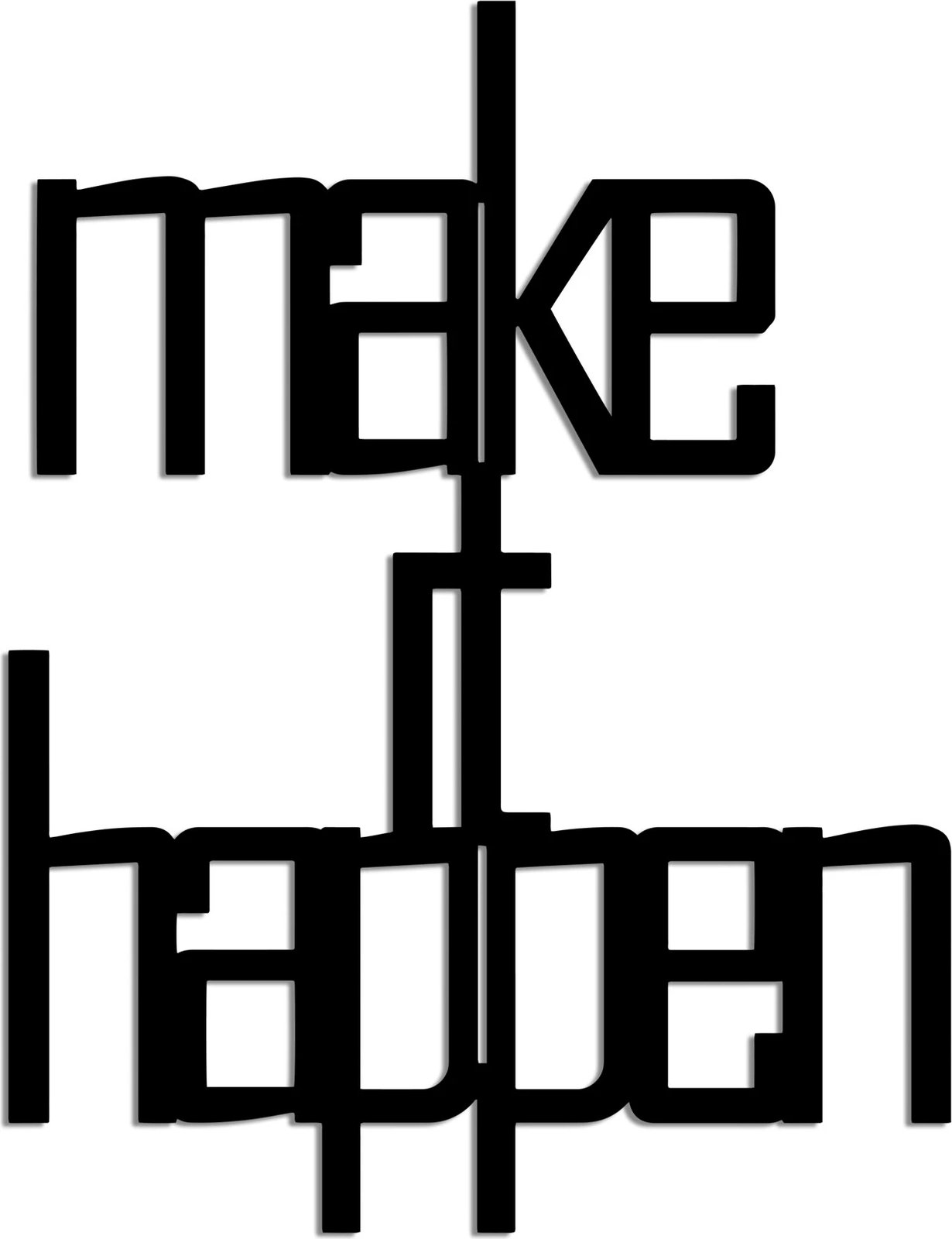 Aksesor dekorativ metalik për mur, Wallity, Make Of Happen