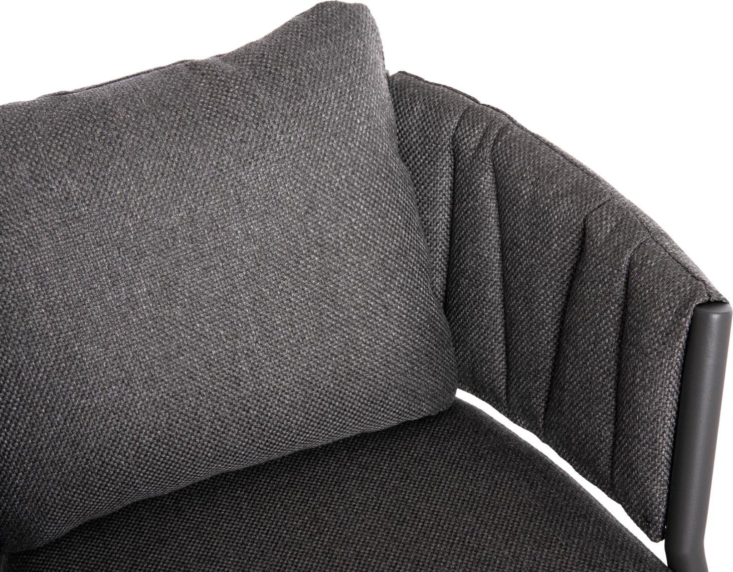 Karrige ngrënieje SHANKS, alumin, material OLEFIN, ngjyrë gri e errët, 62x60x75-80cm