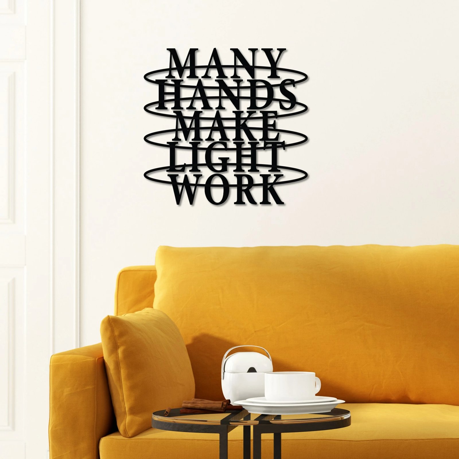 Aksesor dekorativ metalik për mur, Wallity, Hands Work