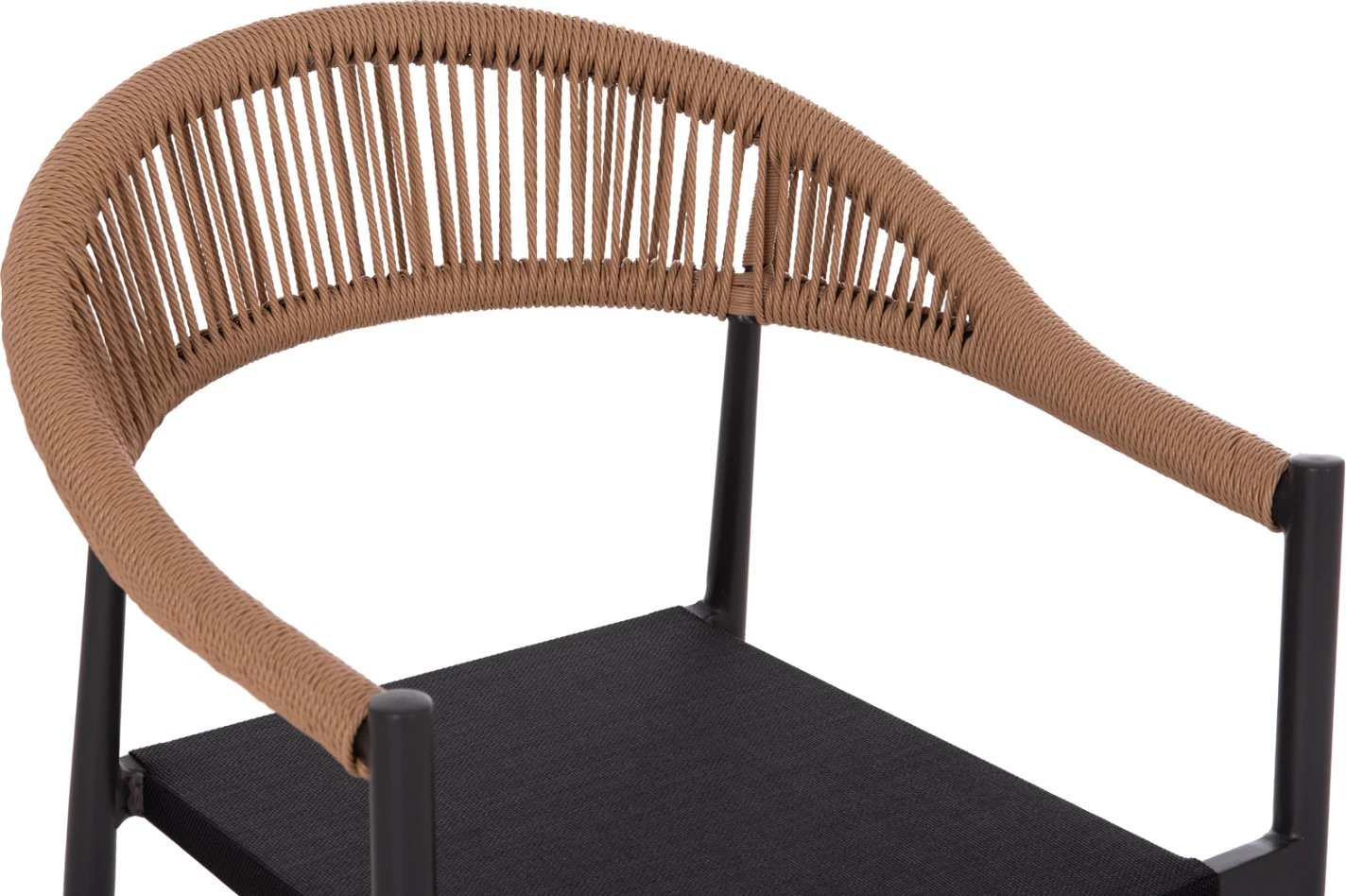 Karrige për tavolinë jashtë BERG FH6284.02 alumini & textilene ngjyrë gri e errët--P.E. rattan i përdredhur 55x56x79Hcm.