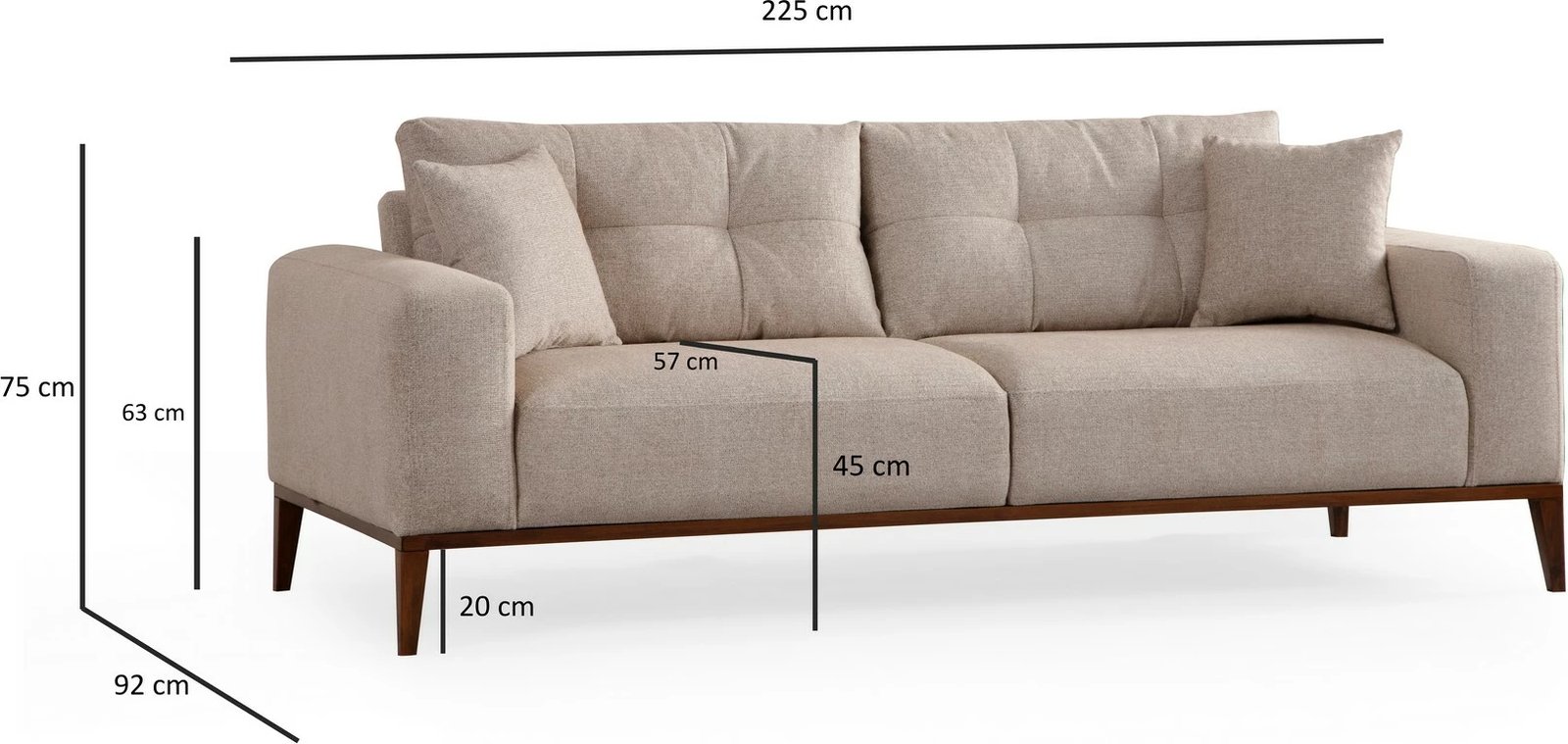 Krevat-sofa treshe, Atelier del Sofa Sinor, bezhë