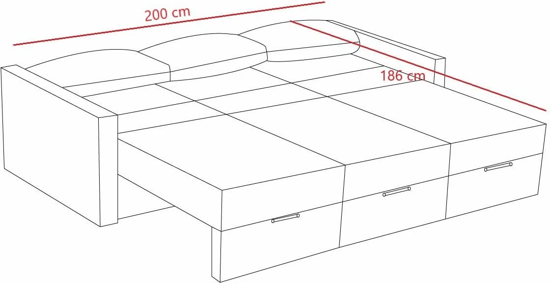 Divan-krevat 3 vendesh, Atelier del Sofa, Saros, krem, 3 pjesë