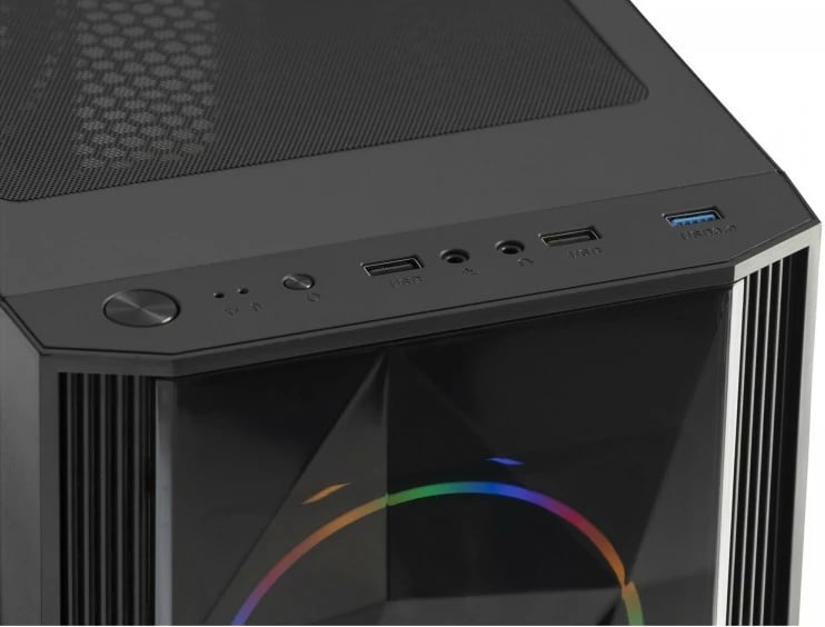 Kasë gaming MS FIGHTER V315, Midi Tower, ATX, xham i temperuar, e zezë