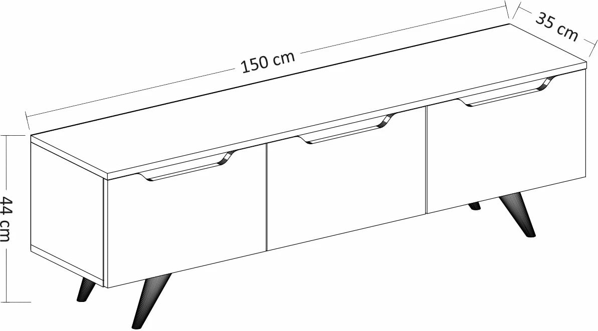 Komodë TV Hanah Home, Prag, e bardhë dhe lis