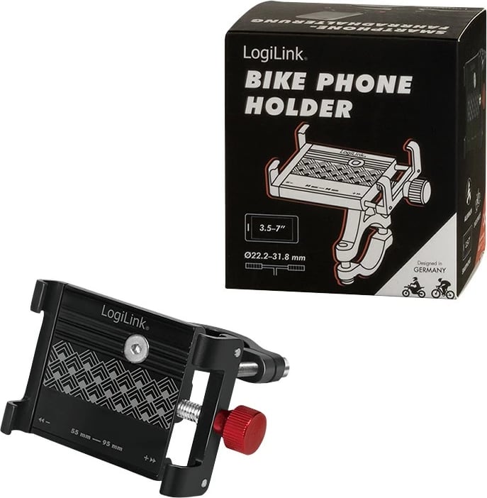 Mbështjellës LogiLink AA0146 për celular, rrotullim 360°, alumini, i zi/kuq
