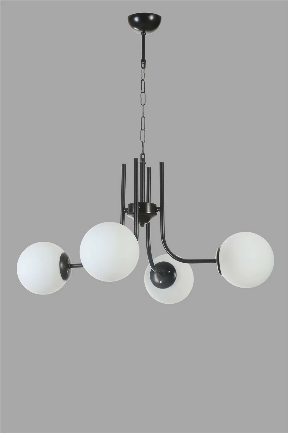 Llambë tavani Opviq, 8780-4, trup metalik, ngjyrë e zezë dhe e bardhë, 65x70cm