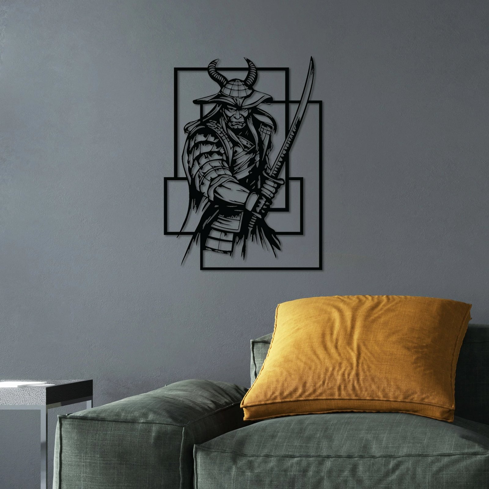 Aksesor dekorativ metalik për mur, Wallity, Samurai