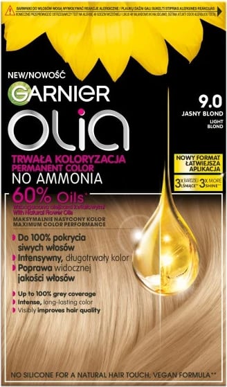 Ngjyrë për flokë për femra Garnier Olia 9.0 Light Blonde, 1 copë