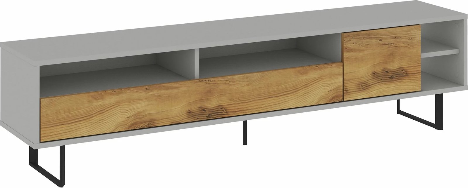 Komodë TV Skye Decor, ngjyrë gri dhe lis, Luga