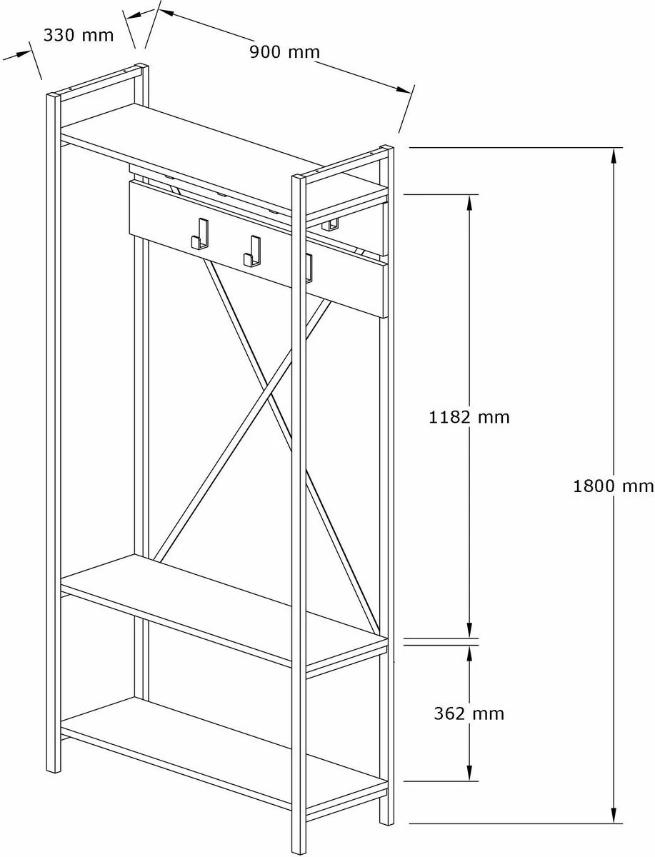 Stendë korridori Alfa, Skye Decor, e bardhë-gri