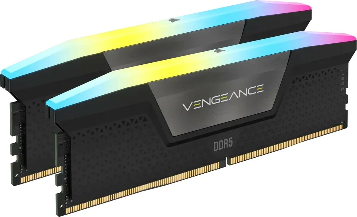RAM Memorje Corsair Vengeance RGB 32GB (2x16GB) DDR5 6400MHz, e zezë RAM Memorje Corsair Vengeance RGB 32GB (2x16GB) DDR5 6400MHz, e zezë