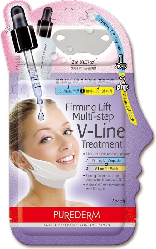 Trajtim për fytyrë Purederm Firming Lift Multi-Step V-Line Treatment për femra, 1 copë