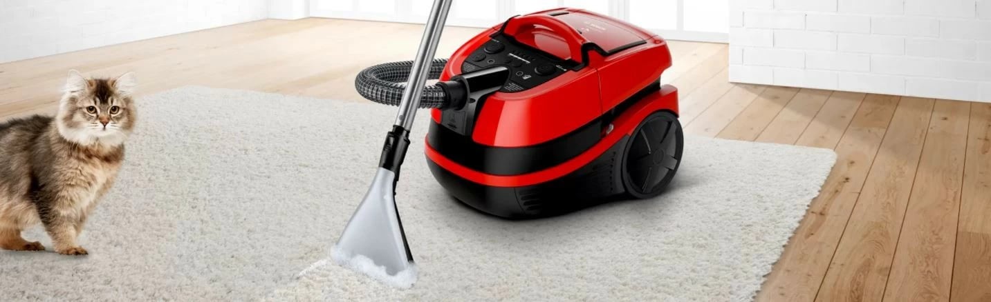 Fshesë me ujë Bosch ProAnimal BWD421PET, 5L, 2100W, HEPA, Kuqe/Zi