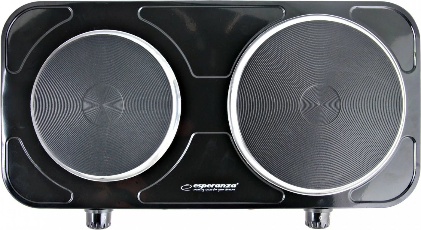 Sobë elektrike Esperanza Yellowstone me 2 pllaka, e zezë