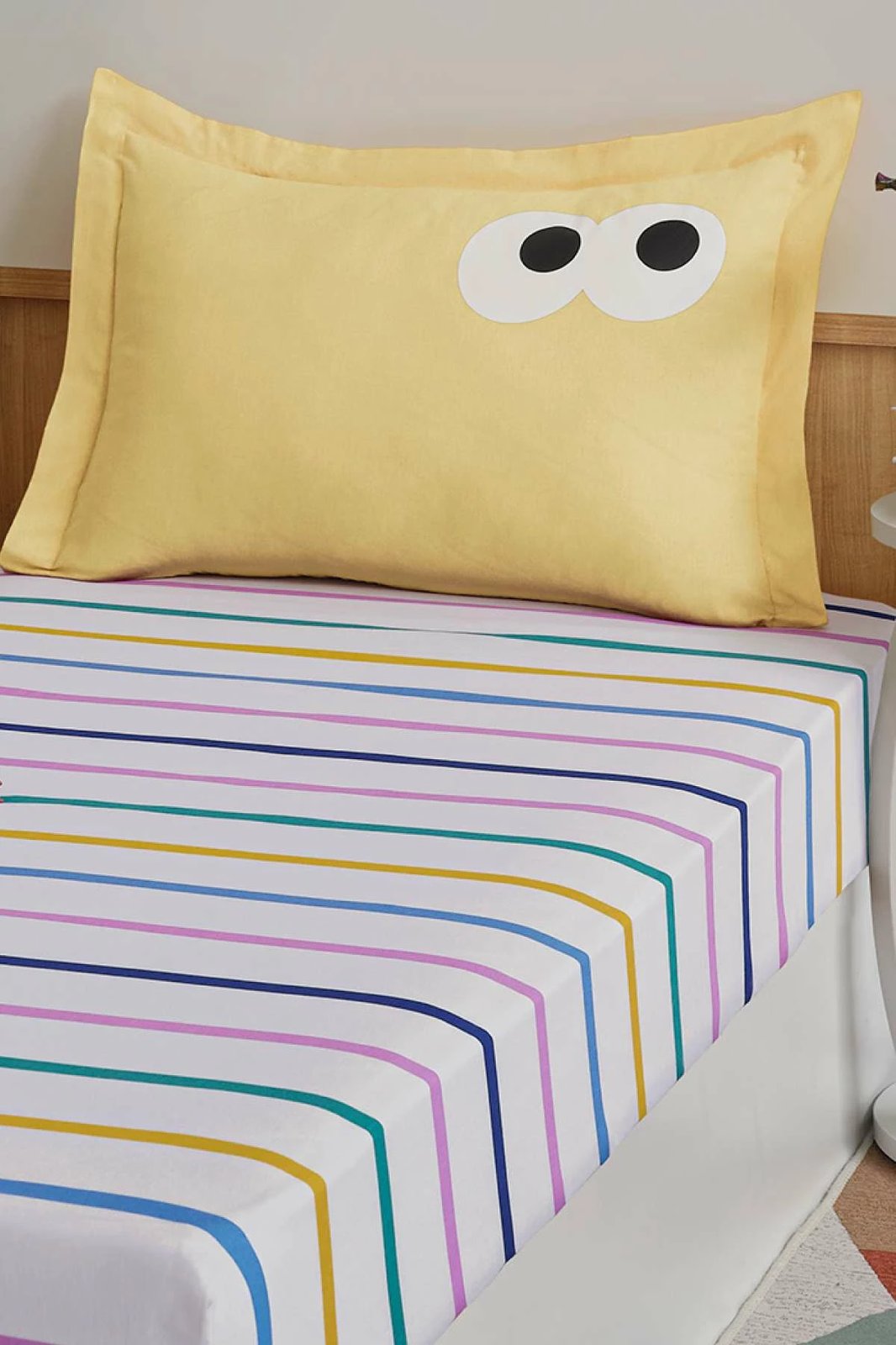 Set çarçafësh njësh, Funny Cizgili, ngjyrë e verdhë