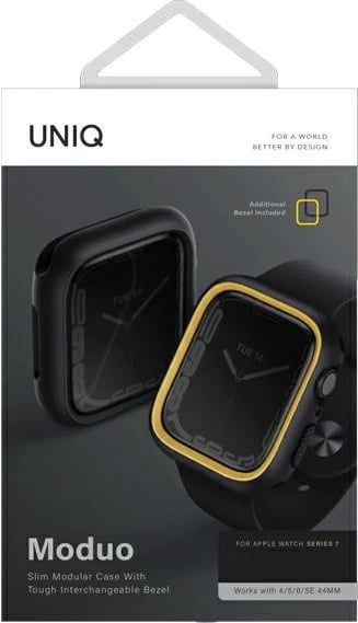 Mbështjellës UNIQ Moduo për Apple Watch 4/5/6/7/8/SE/SE2 40/41mm, zi dhe verdhë
