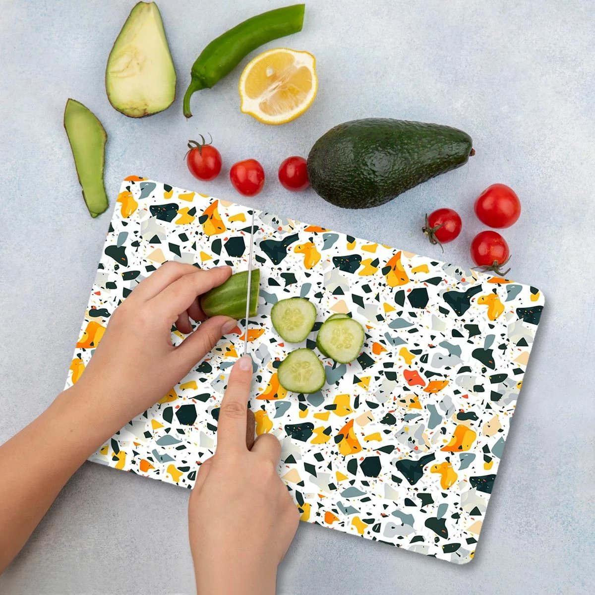 Dërrasë prerëse prej xhami të temperuar, shumëngjyrëshe, Hermia Ckt64 - 3040, 30x40cm