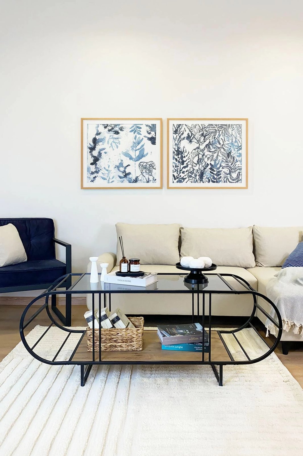 Tavolinë e ulët Hanah Home, Windy, ngjyrë Atlantic Pine dhe Fume