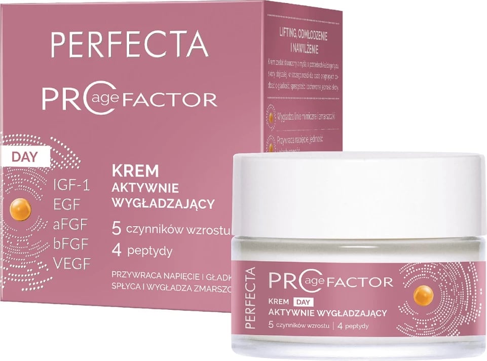 Krem dite për fytyrë për femra Perfecta Pro Age Factor Day Active Smoothing Cream, 50ml
