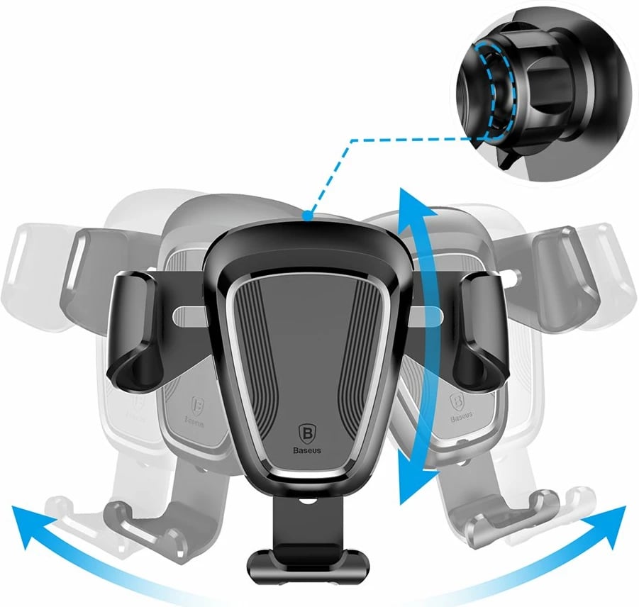 Mbajtës graviteti për celular Baseus SUYL-01, për grilë ventilimi, i zi