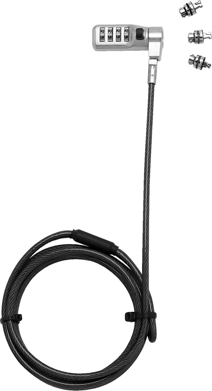 Kabllo sigurie DICOTA Univ.Sec.Cable Lock, 3 koka të ndërrueshme, kod i paracaktuar
