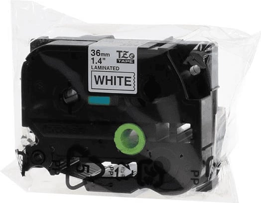 Shirit etiketime, Brother, TZE-261CIV, 36 mm i laminuar, Black on White, paketë 20