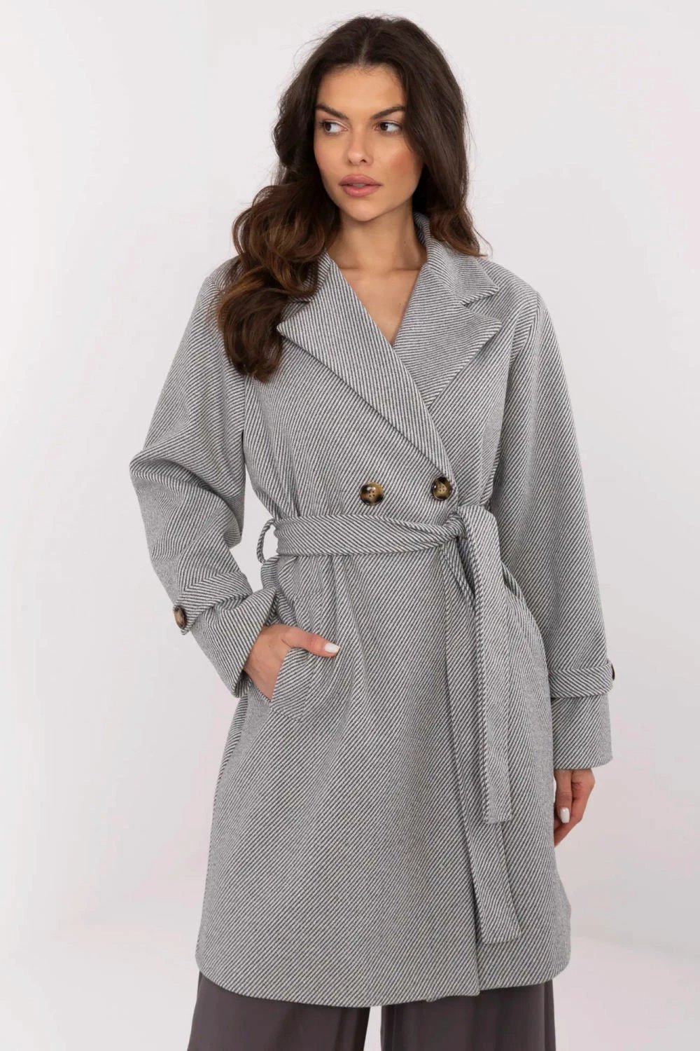 Pallto për femra Italy Moda 211460, gri