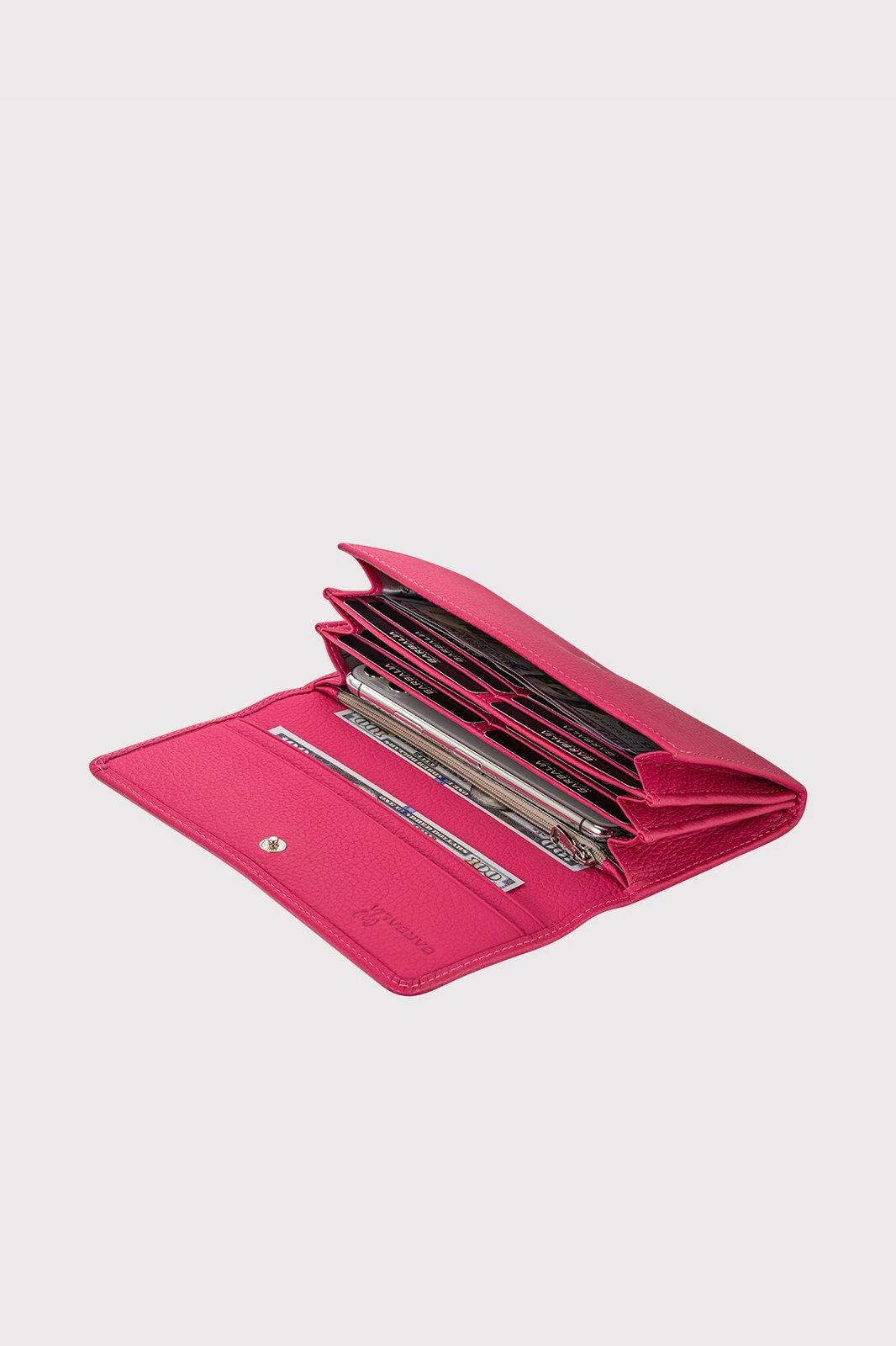 Portofol për gra, lëkurë natyrale, ngjyrë fuchsia, Zoozie Bags Angel