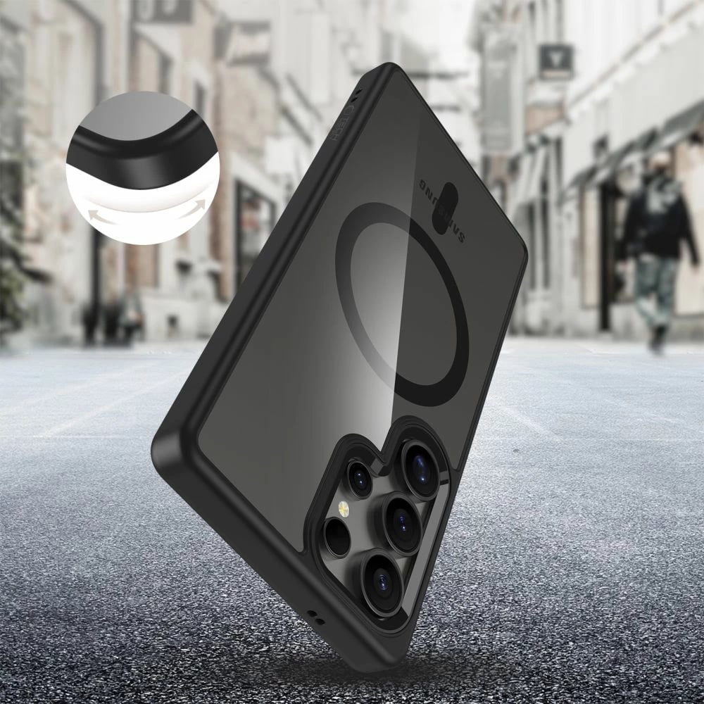 Mbështjellës Tech-Protect MagMat MagSafe për Samsung Galaxy S25 Ultra, i zi/transparente