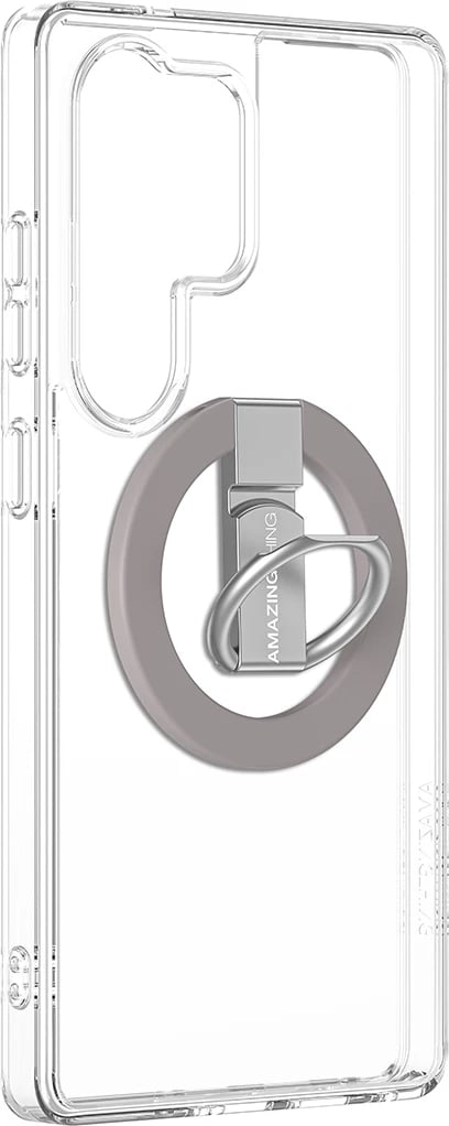 Mbështjellës AmazingThing Minimal Mag Case me unazë magnetike për Samsung Galaxy S25 Ultra, Transparent