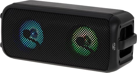 Altoparlant Bluetooth, Adler AD 1903, 10W, bateri 1500 mAh, BT 5.0, radio FM, LED RGB, karaoke, e zezë, me mikrofon